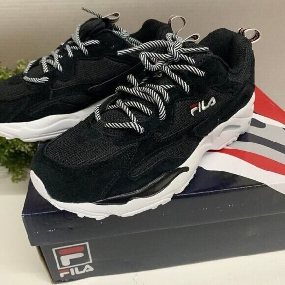 Fila Womens Ray Tracer Mesh Low-Top Fashion Lace Up Sneakers Sz 6.5 Black - Picture 6 of 9